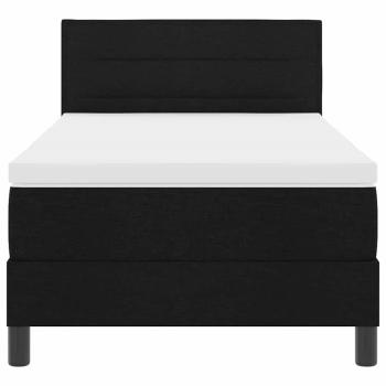LED Boxspringbett mit Matratze Schwarz 90x200 cm Stoff