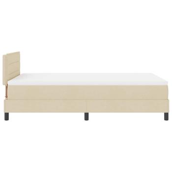 ARDEBO.de - LED Boxspringbett mit Matratze Creme 120x190 cm Stoff