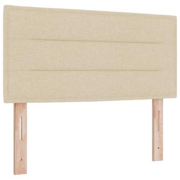 LED Boxspringbett mit Matratze Creme 120x190 cm Stoff