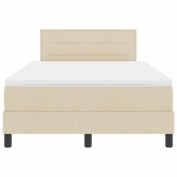 LED Boxspringbett mit Matratze Creme 120x190 cm Stoff