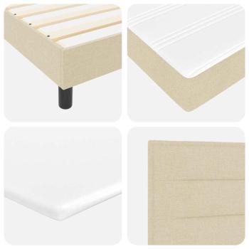 LED Boxspringbett mit Matratze Creme 120x190 cm Stoff