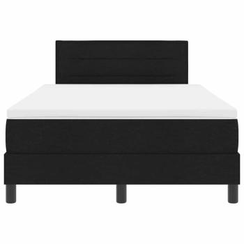 LED Boxspringbett mit Matratze Schwarz 120x200 cm Stoff