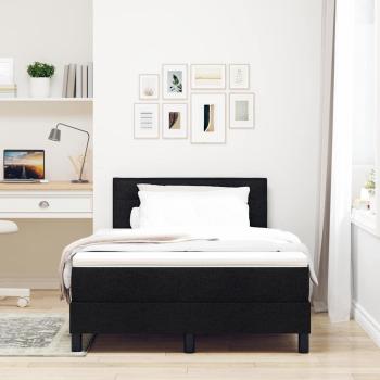 LED Boxspringbett mit Matratze Schwarz 120x200 cm Stoff