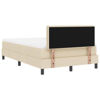 LED Boxspringbett mit Matratze Creme 120x200 cm Stoff