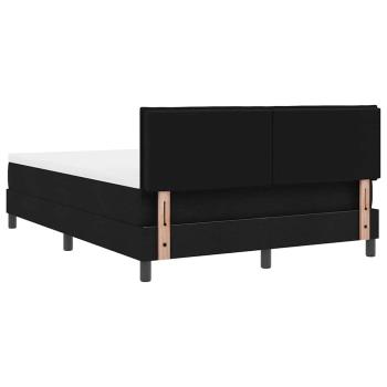 LED Boxspringbett mit Matratze Schwarz 140x200 cm Stoff