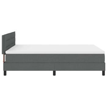 ARDEBO.de - LED Boxspringbett mit Matratze Dunkelgrau 160x200 cm Stoff