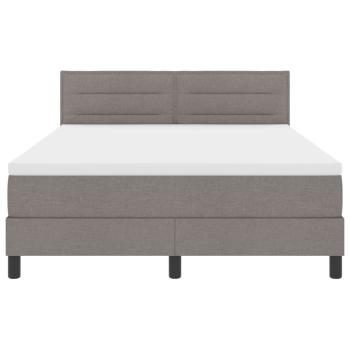 LED Boxspringbett mit Matratze Taupe 160x200 cm Stoff