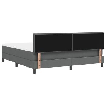 LED Boxspringbett mit Matratze Dunkelgrau 180x200 cm Stoff
