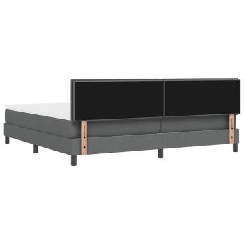 LED Boxspringbett mit Matratze Dunkelgrau 200x200 cm Stoff