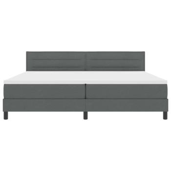 LED Boxspringbett mit Matratze Dunkelgrau 200x200 cm Stoff