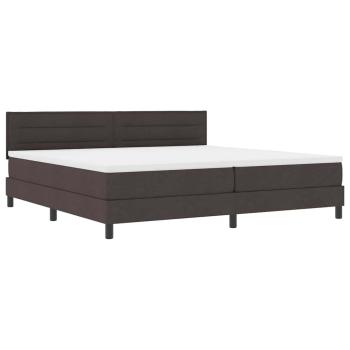 LED Boxspringbett mit Matratze Dunkelbraun 200x200 cm Stoff