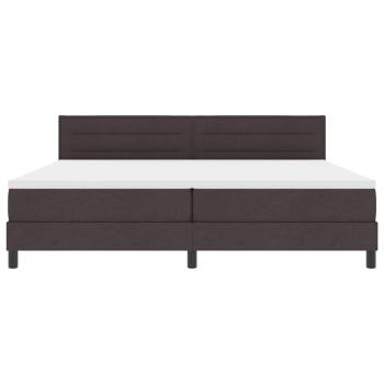 LED Boxspringbett mit Matratze Dunkelbraun 200x200 cm Stoff