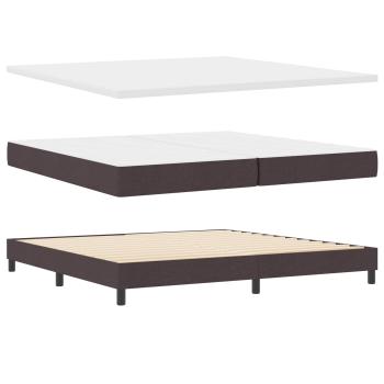 LED Boxspringbett mit Matratze Dunkelbraun 200x200 cm Stoff