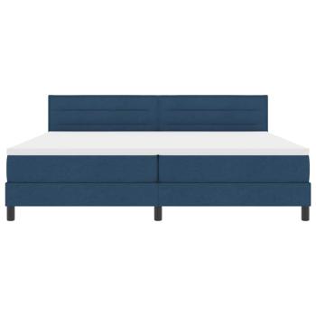 LED Boxspringbett mit Matratze Blau 200x200 cm Stoff