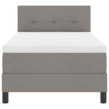 LED Boxspringbett mit Matratze Taupe 90x200 cm Stoff