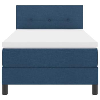ARDEBO.de - LED Boxspringbett mit Matratze Blau 90x200 cm Stoff