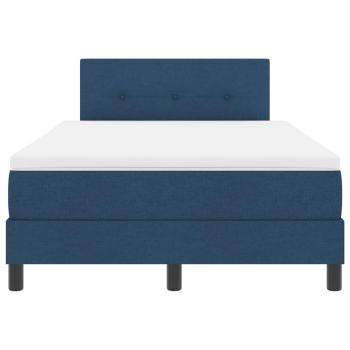 LED Boxspringbett mit Matratze Blau 120x200 cm Stoff