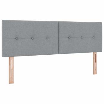 LED Boxspringbett mit Matratze Hellgrau 140x190 cm Stoff