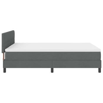 ARDEBO.de - LED Boxspringbett mit Matratze Dunkelgrau 140x190 cm Stoff