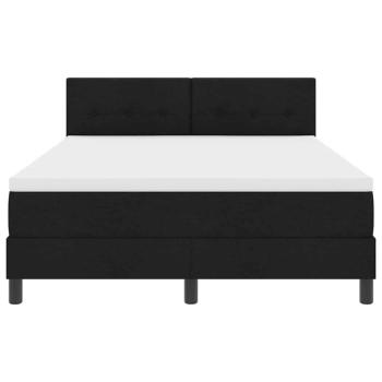 LED Boxspringbett mit Matratze Schwarz 140x200 cm Stoff