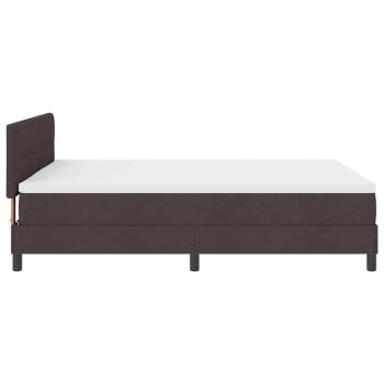 LED Boxspringbett mit Matratze Dunkelbraun 140x200 cm Stoff