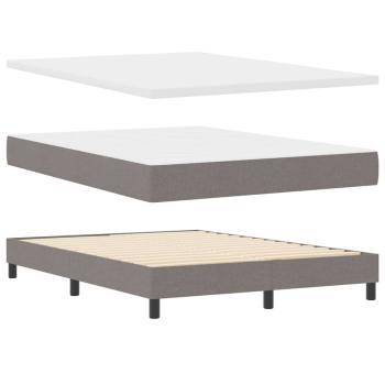 LED Boxspringbett mit Matratze Taupe 140x200 cm Stoff