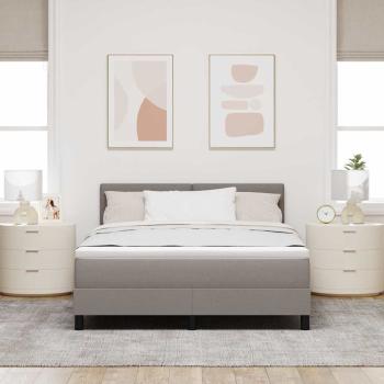 Boxspringbett mit Kissen mit Kopfteil Taupe 140 x 200 cm Stoff
