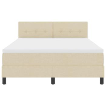 ARDEBO.de - LED Boxspringbett mit Matratze Creme 140x200 cm Stoff