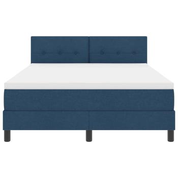 LED Boxspringbett mit Matratze Blau 160x200 cm Stoff