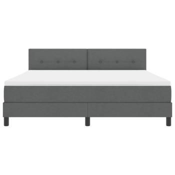 LED Boxspringbett mit Matratze Dunkelgrau 180x200 cm Stoff