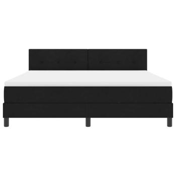 LED Boxspringbett mit Matratze Schwarz 180x200 cm Stoff