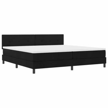 LED Boxspringbett mit Matratze Schwarz 200x200 cm Stoff