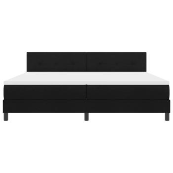 LED Boxspringbett mit Matratze Schwarz 200x200 cm Stoff