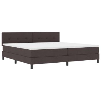 LED Boxspringbett mit Matratze Dunkelbraun 200x200 cm Stoff
