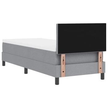LED Boxspringbett mit Matratze Hellgrau 80x200 cm Stoff