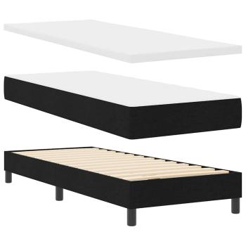 LED Boxspringbett mit Matratze Schwarz 80x200 cm Stoff