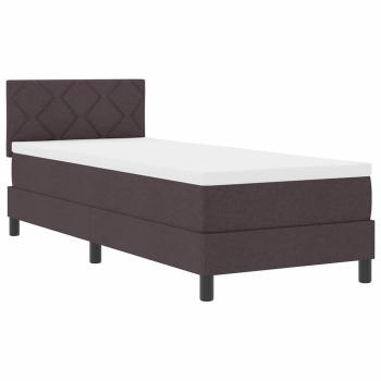 LED Boxspringbett mit Matratze Dunkelbraun 80x200 cm Stoff