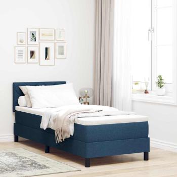 ARDEBO.de - LED Boxspringbett mit Matratze Blau 80x200 cm Stoff