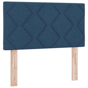 LED Boxspringbett mit Matratze Blau 80x200 cm Stoff