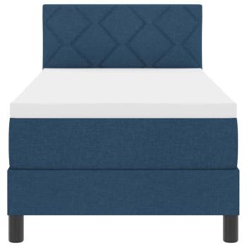 LED Boxspringbett mit Matratze Blau 80x200 cm Stoff