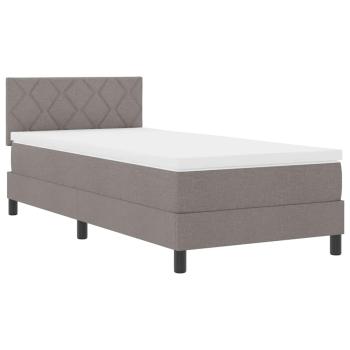 LED Boxspringbett mit Matratze Taupe 100x200 cm Stoff