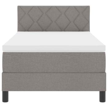 LED Boxspringbett mit Matratze Taupe 100x200 cm Stoff