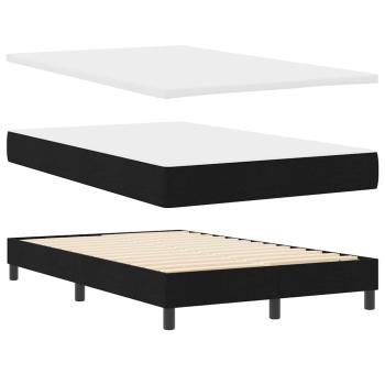 LED Boxspringbett mit Matratze Schwarz 120x190 cm Stoff