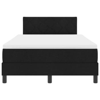 LED Boxspringbett mit Matratze Schwarz 120x190 cm Stoff