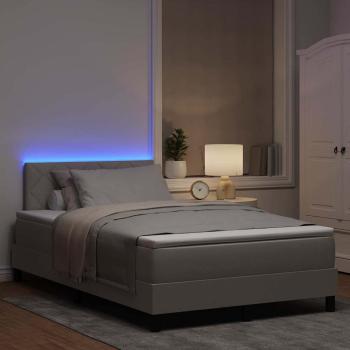 LED Boxspringbett mit Matratze Taupe 120x190 cm Stoff