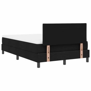 ARDEBO.de - LED Boxspringbett mit Matratze Schwarz 120x200 cm Stoff