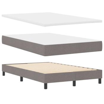 LED Boxspringbett mit Matratze Taupe 120x200 cm Stoff
