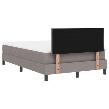 LED Boxspringbett mit Matratze Taupe 120x200 cm Stoff