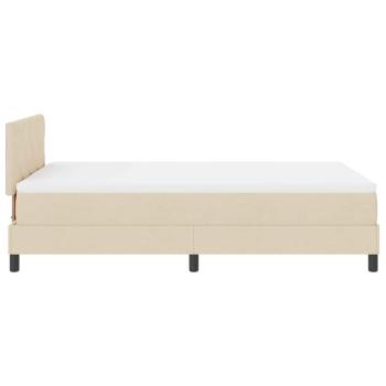 LED Boxspringbett mit Matratze Creme 120x200 cm Stoff