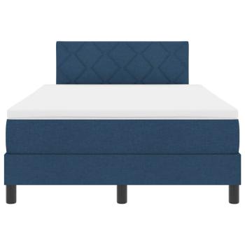 LED Boxspringbett mit Matratze Blau 120x200 cm Stoff